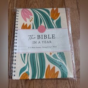 The Bible In A Year: A 52-Week Study Brand NEW large 8.5 x 11” Sealed